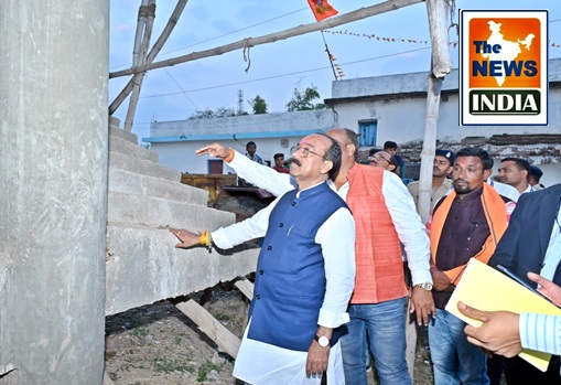  Deputy Chief Minister Shri Arun Sao strict on quality of construction works, orders demolition of substandard water tank under construction