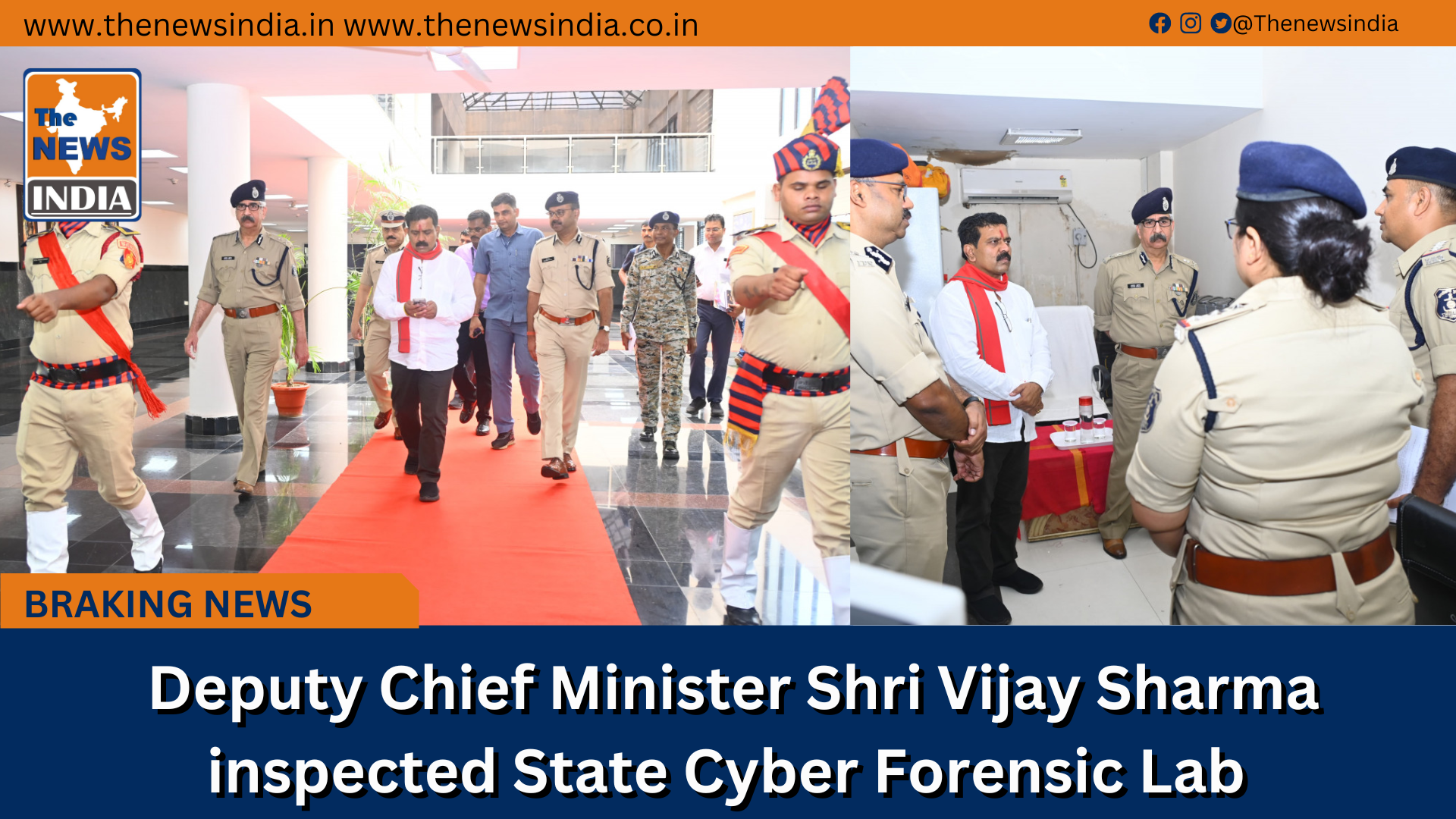 Deputy Chief Minister Shri Vijay Sharma inspected State Cyber Forensic Lab