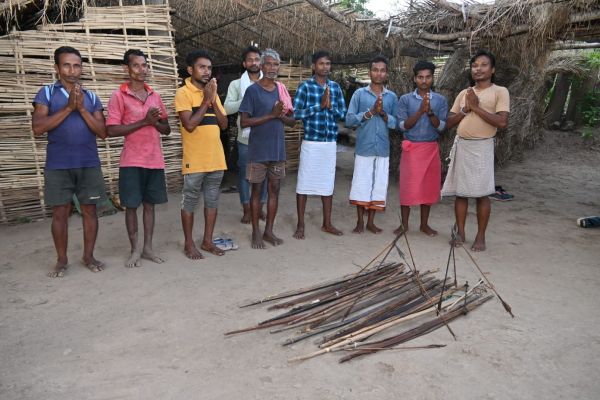After receiving the Community Forest Resource rights, the tribals have led down their bow and arrows and decided to stop the practice of hunting
