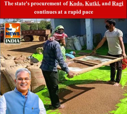The state's procurement of Kodo, Kutki, and Ragi continues at a rapid pace