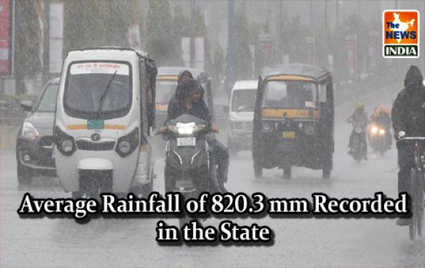 Average Rainfall of 820.3 mm Recorded in the State