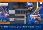 Rohit Sharma earns a special salute from Sonal Chauhan 