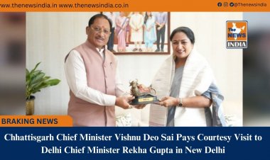 Chhattisgarh Chief Minister Vishnu Deo Sai Pays Courtesy Visit to Delhi Chief Minister Rekha Gupta in New Delhi