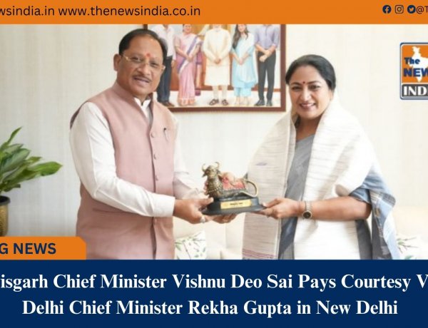 Chhattisgarh Chief Minister Vishnu Deo Sai Pays Courtesy Visit to Delhi Chief Minister Rekha Gupta in New Delhi