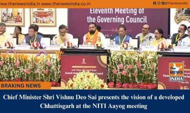 Chief Minister Shri Vishnu Deo Sai presents the vision of a developed Chhattisgarh at the NITI Aayog meeting