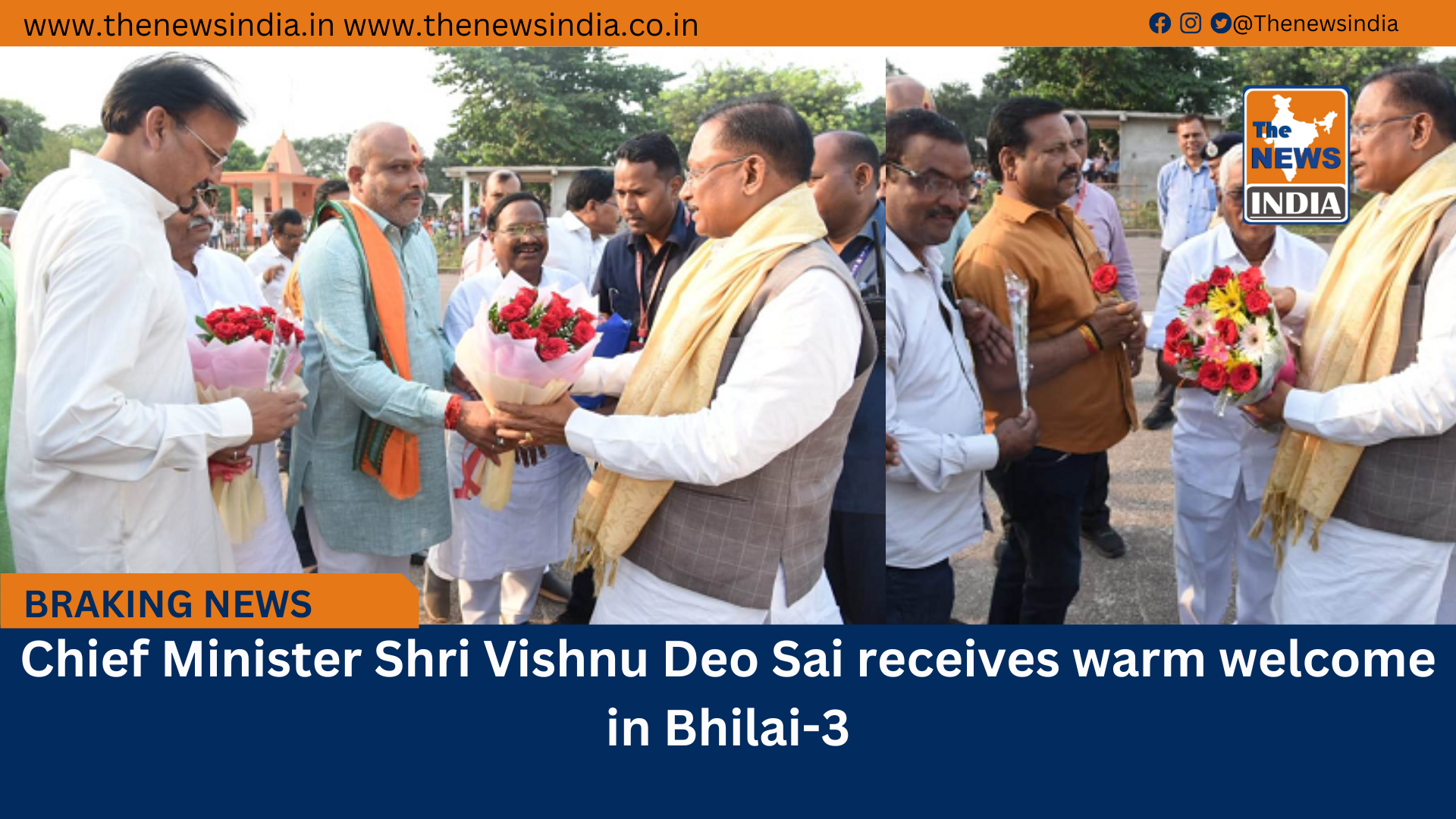 Chief Minister Shri Vishnu Deo Sai receives warm welcome in Bhilai-3