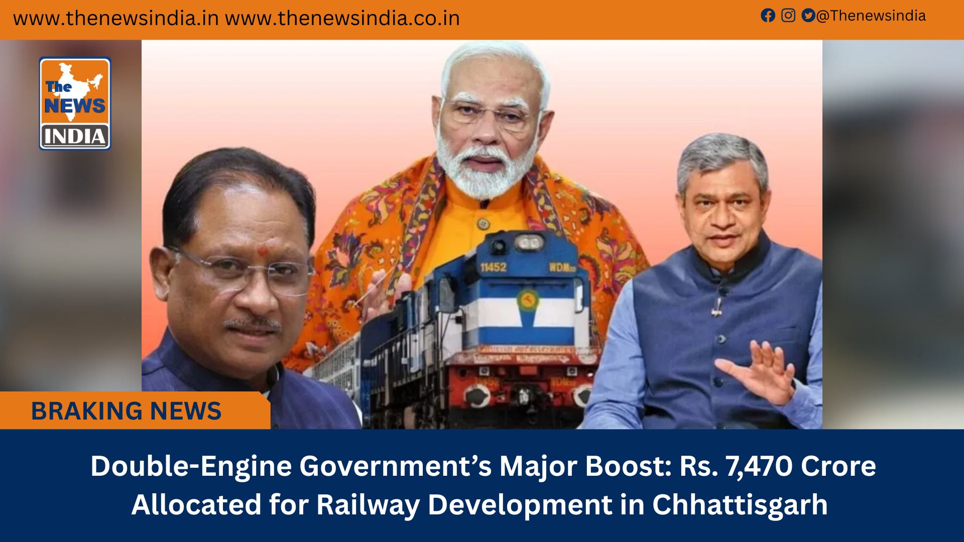 Double-Engine Government&rsquo;s Major Boost: Rs. 7,470 Crore Allocated for Railway Development in Chhattisgarh