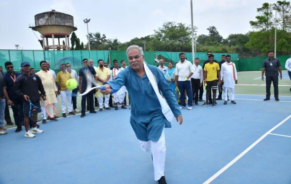 Chief Minister Mr Baghel  inaugurates newly-built sports ground at Jagdalpur