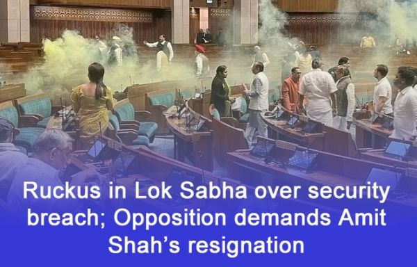  Ruckus in Lok Sabha over security breach; Opposition demands Amit Shah’s resignation