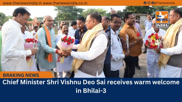 Chief Minister Shri Vishnu Deo Sai receives warm welcome in Bhilai-3