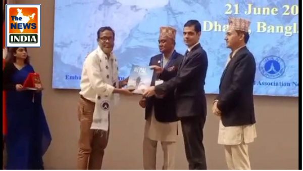 Under the initiative of Nepal Tourism Board and Nepal Embassy Honoring Abdur Rahman, Secretary General of SAARC Journalist Forum at the International Seminar.